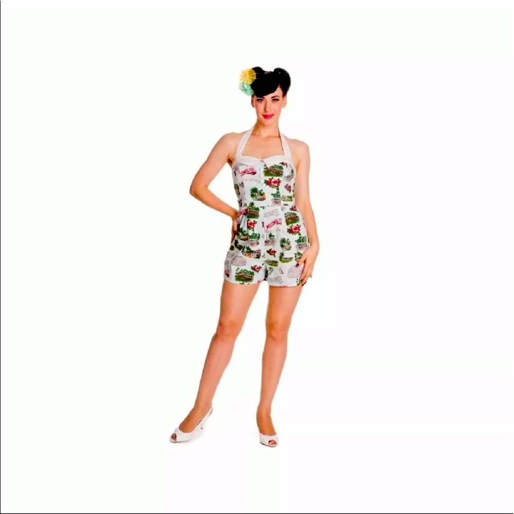 RETRO VINTAGE SOUVENIR TIKI HAWAII PLAYSUIT🇬🇧